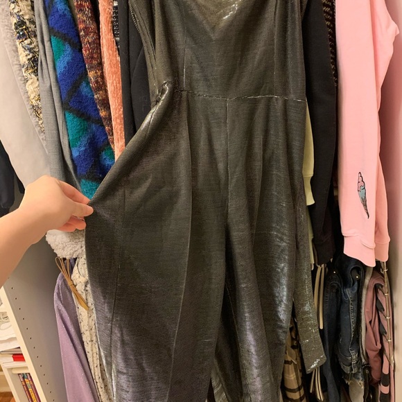 Lucy Paris strapless metallic jumpsuit - Picture 3 of 8